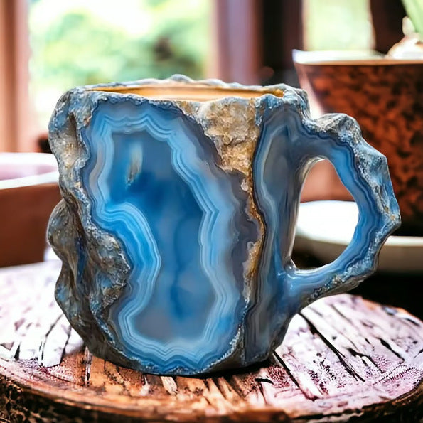 Stunning Marble Crystal Coffee Mugs With Handles Elegant European style