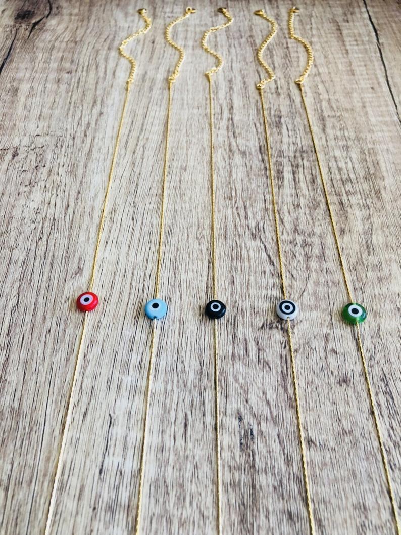 Resin evil eye gold chain necklace neck chain