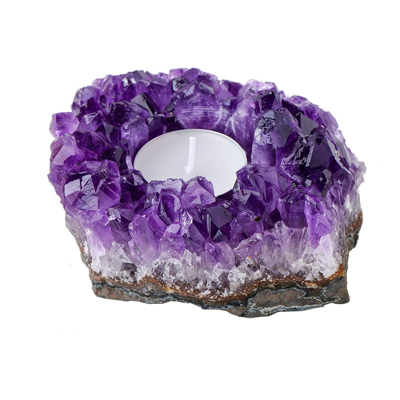 Natural Amethyst Candle Holder Ornaments