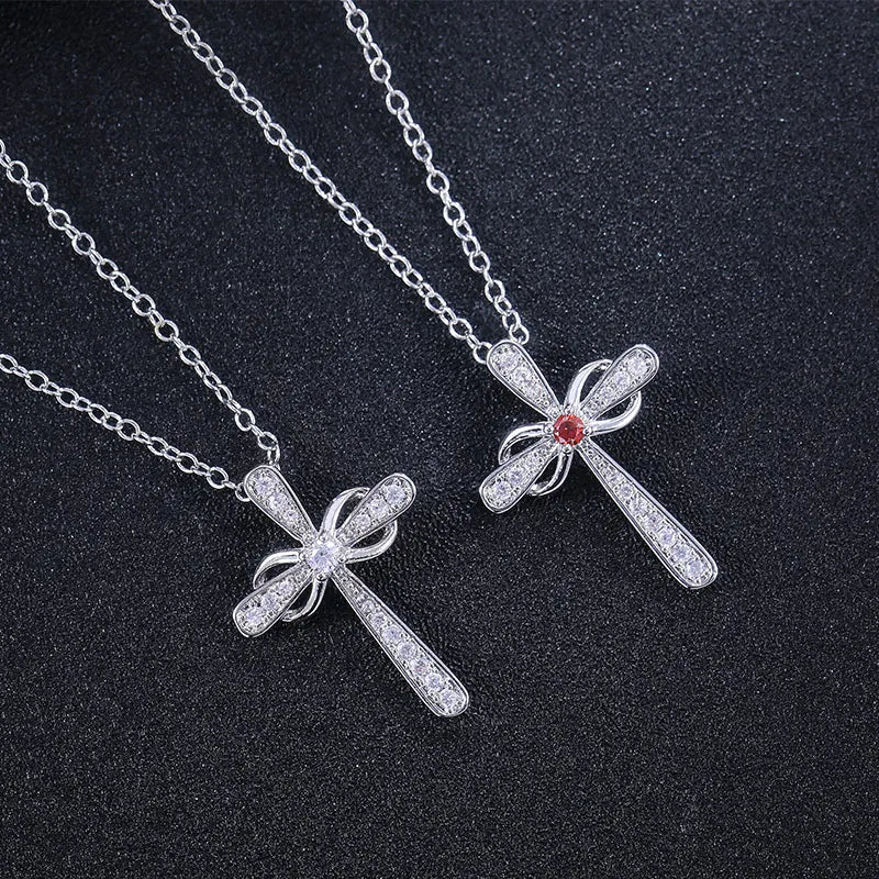 Cross Necklace for Women Charming Cuban Zirconia