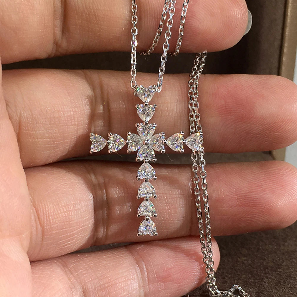 Cross Necklace for Women Charming Cuban Zirconia