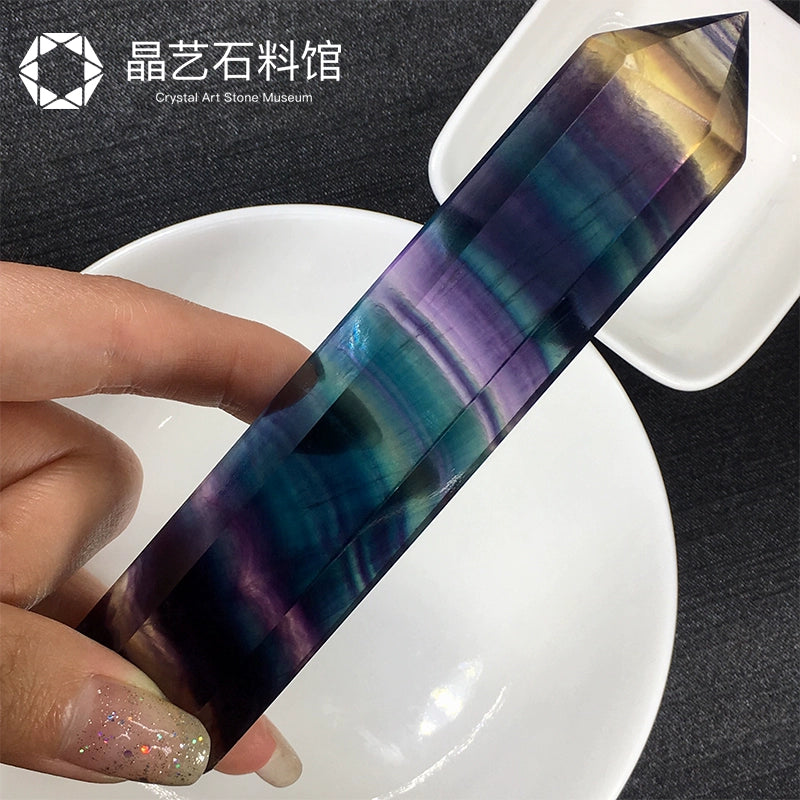 Colorful Hexagonal Crystal Ornaments Mineral Fluorite