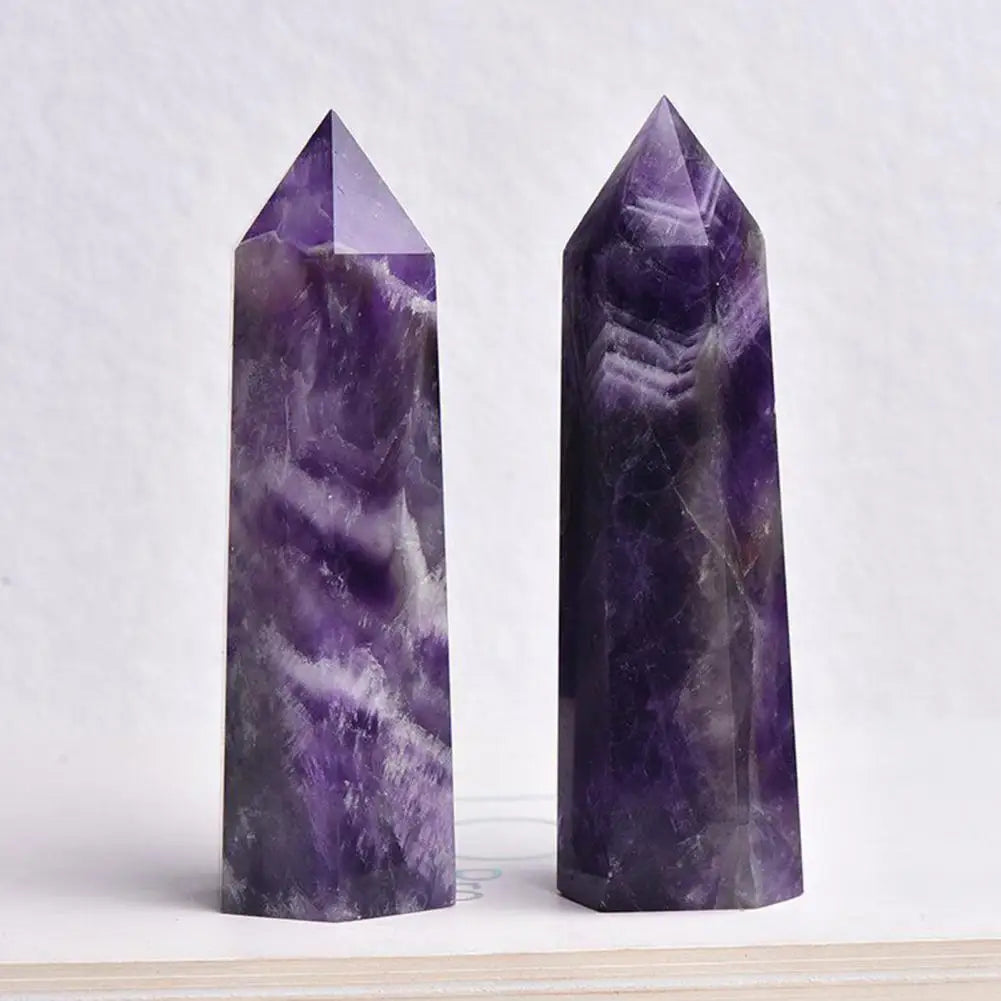 Natural Crystal Prism Positive Energy Stone Pillar Home Crystal Tower Stones