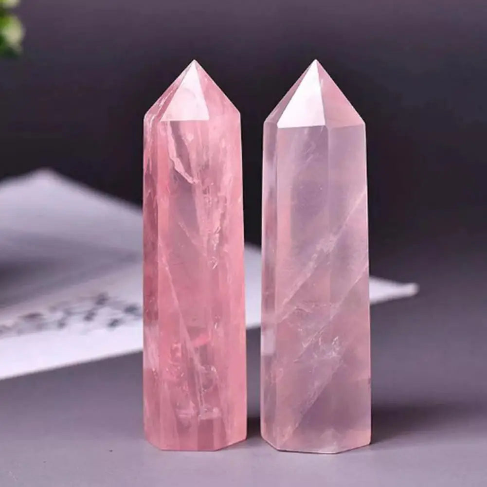 Natural Crystal Prism Positive Energy Stone Pillar Home Crystal Tower Stones