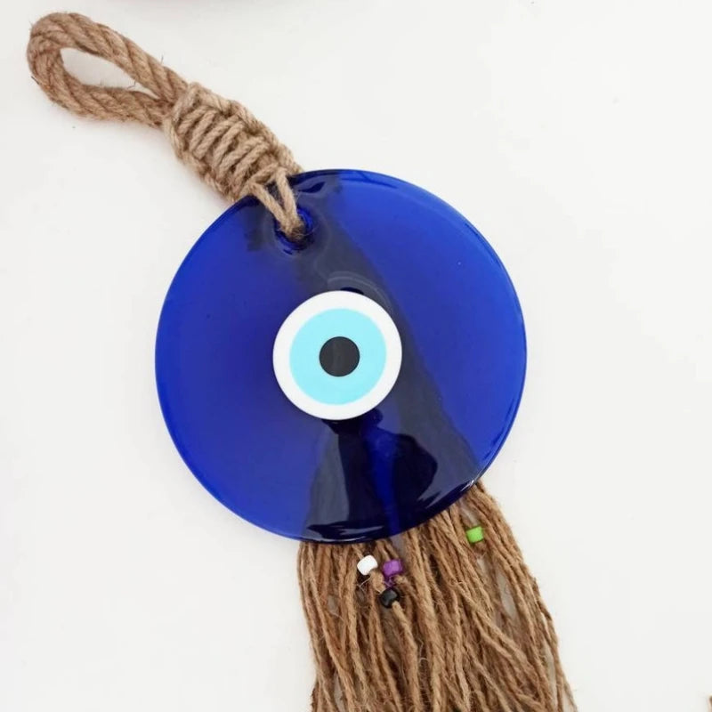 8cm Big Evil Eye Hanging Blue Glass Star of Devid Pendant Solomon Seal Amulet Room Decorate Door Home Ornament Accessory Gift