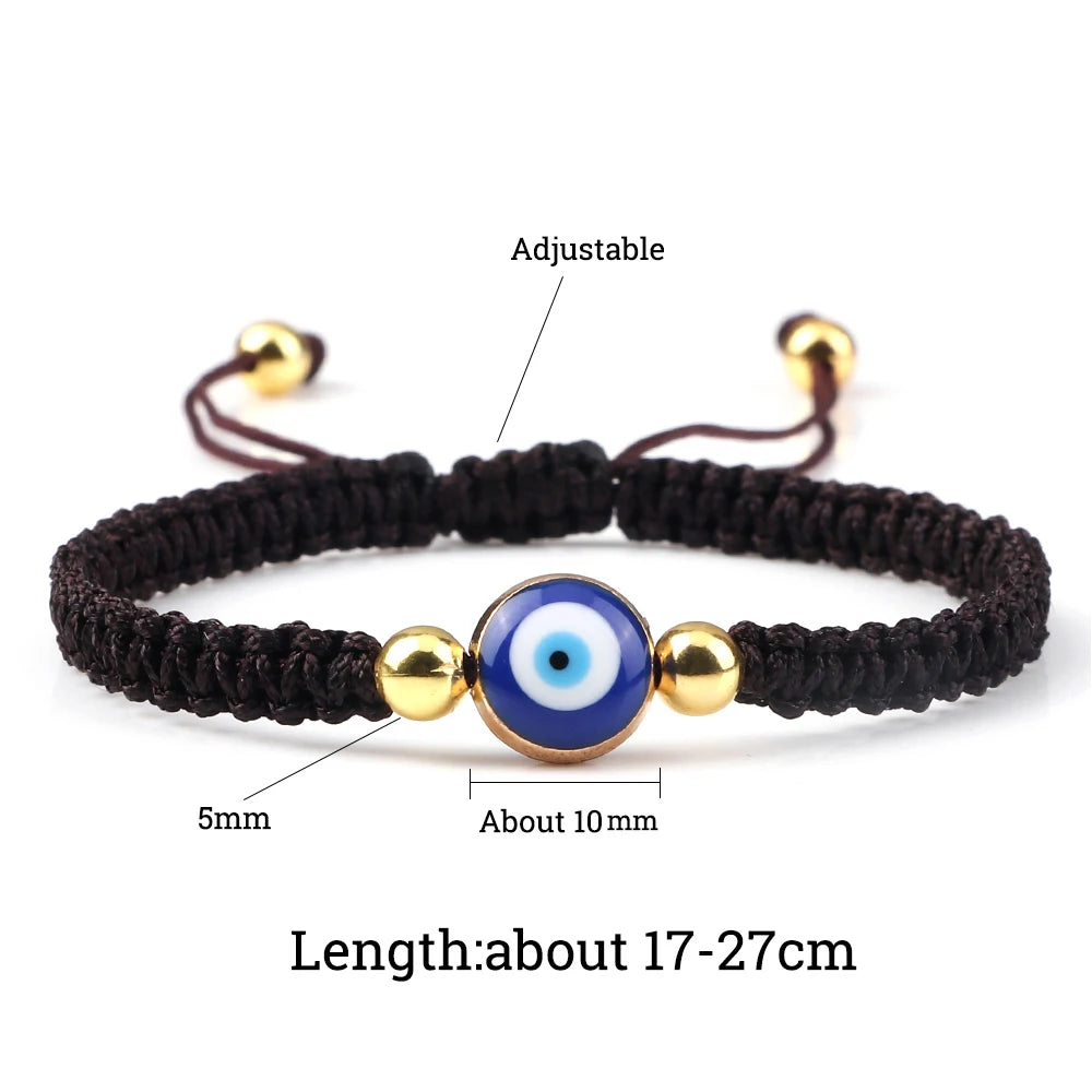 New Evil Eye Braided Bracelet Lucky Red Black Color Thread Couple Chain Handmade Prayer Bangles Pulsera Jewelry Gift for Friend