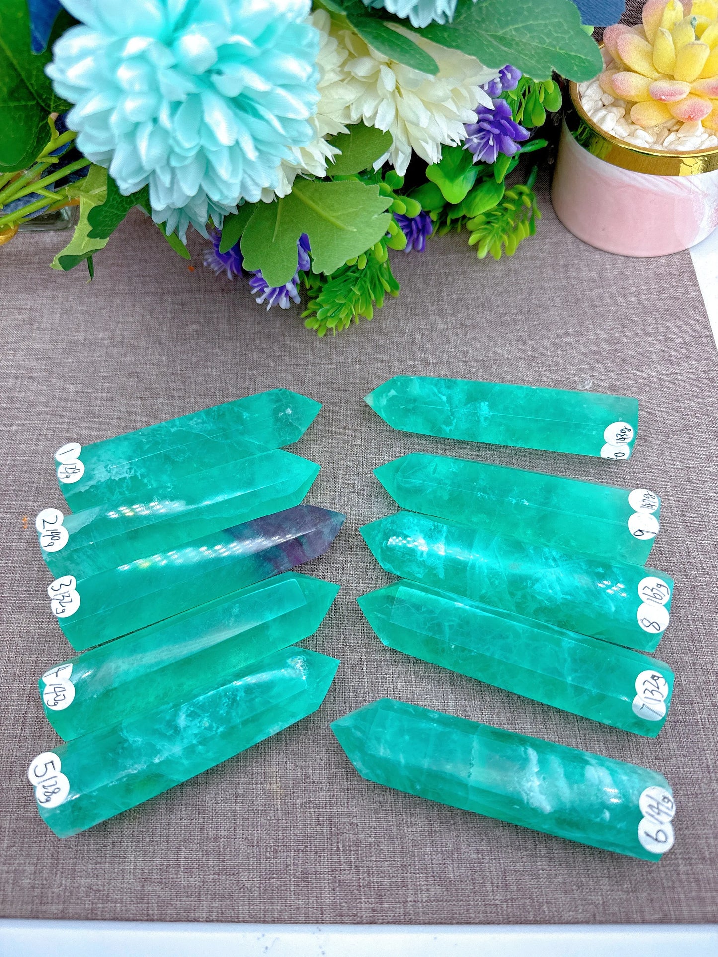 Beautiful High Quality Natural Lake Water Blue Fluorite Tower Home Decoration Mineral Reiki Stone Energy Healing Gemstone