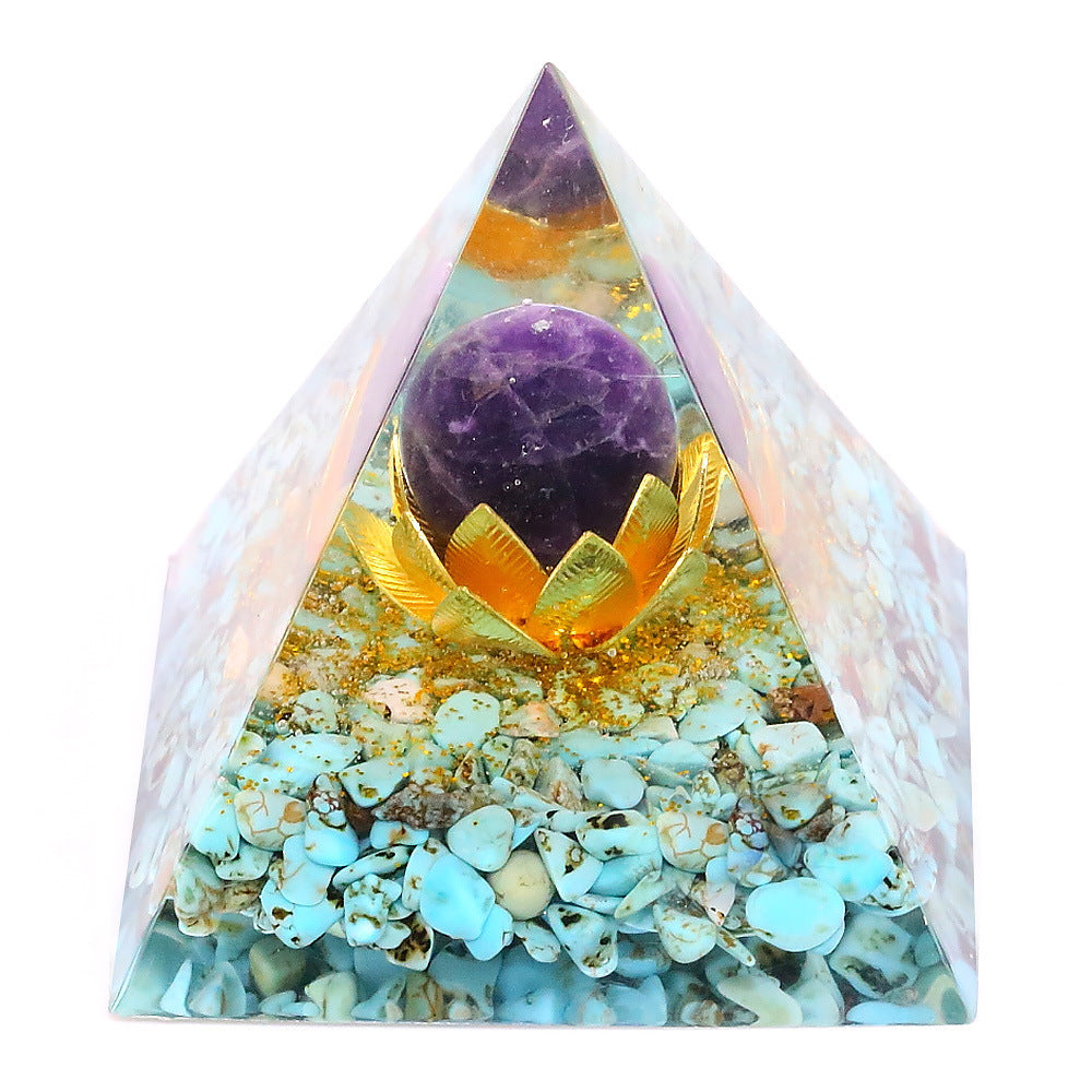 Amethyst Tiger Eye Resin Cube Decoration