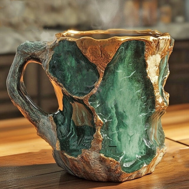 Stunning Marble Crystal Coffee Mugs With Handles Elegant European style